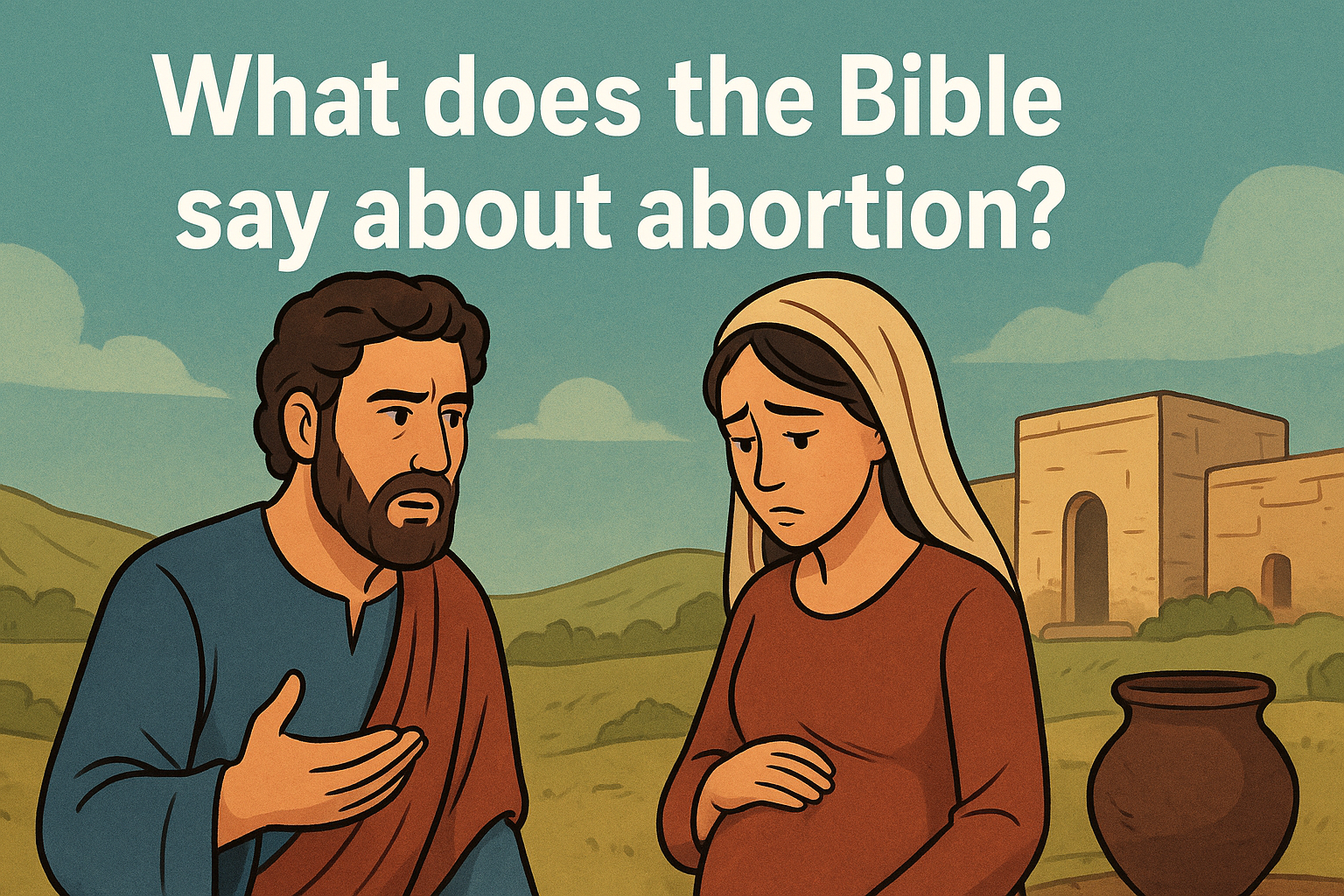 Cartoon illustration representing what does the bible say about abortion
