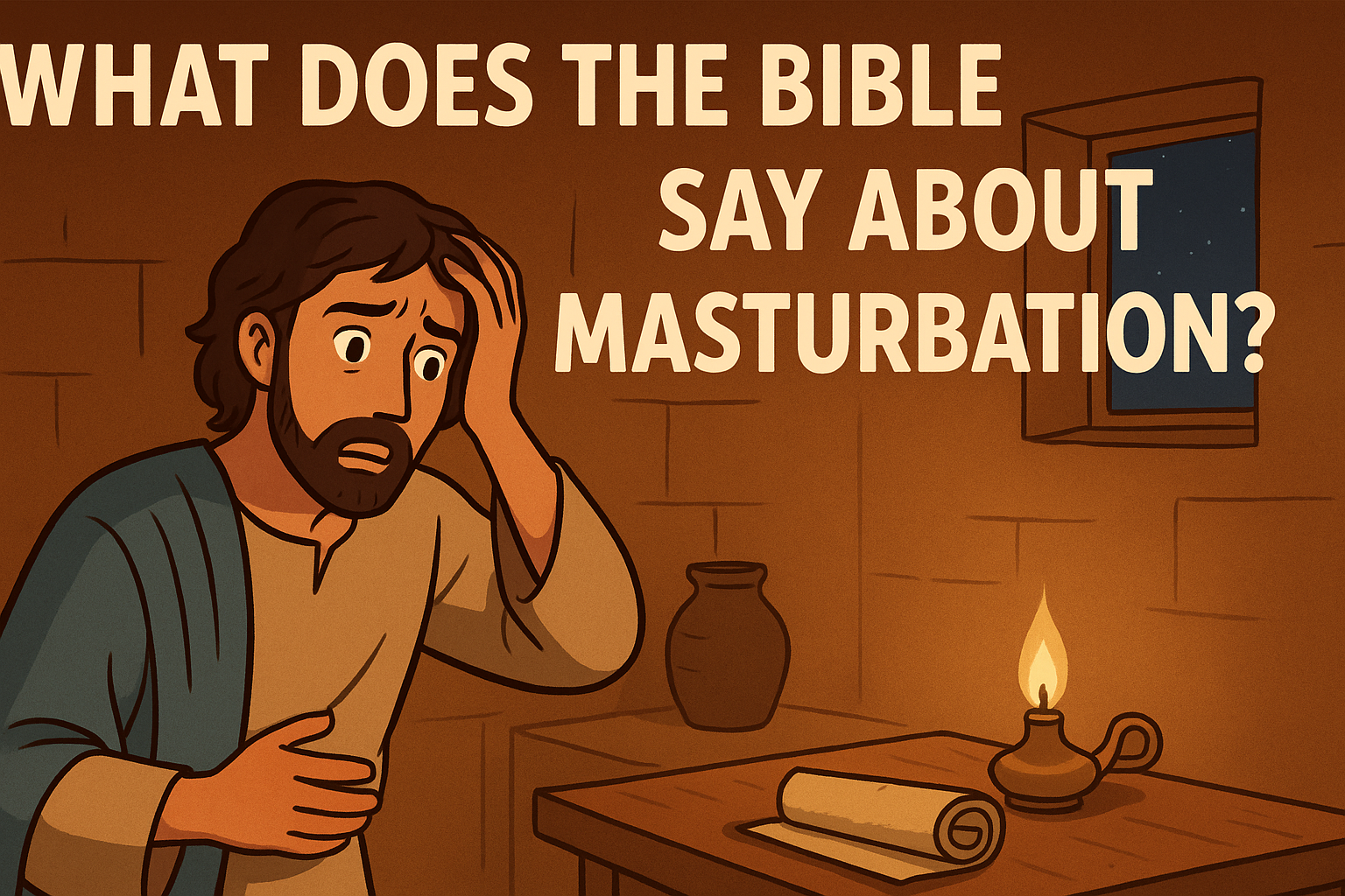Cartoon illustration representing what does the bible say about masterbation