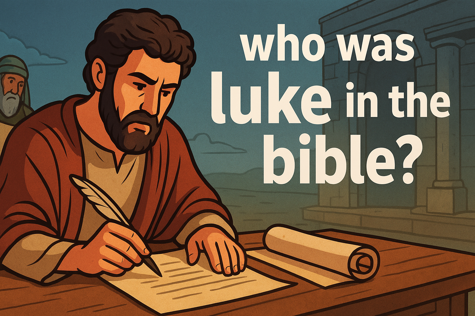 Cartoon illustration representing who was luke in the bible