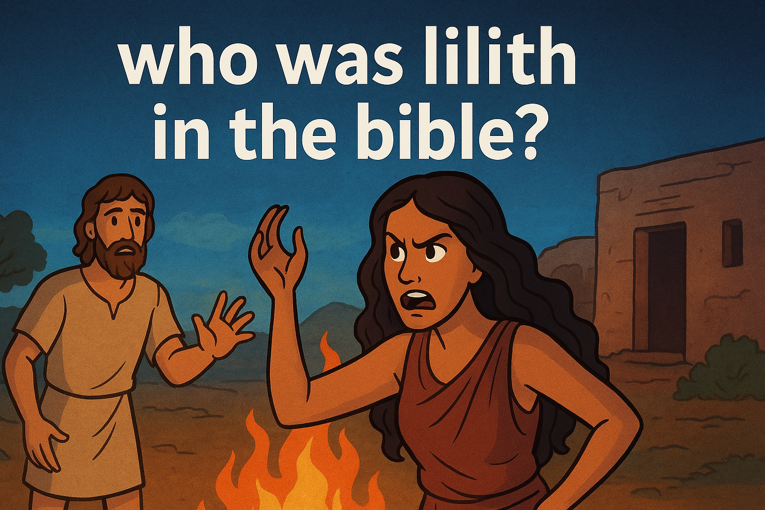 Cartoon illustration representing who was lilith in the bible