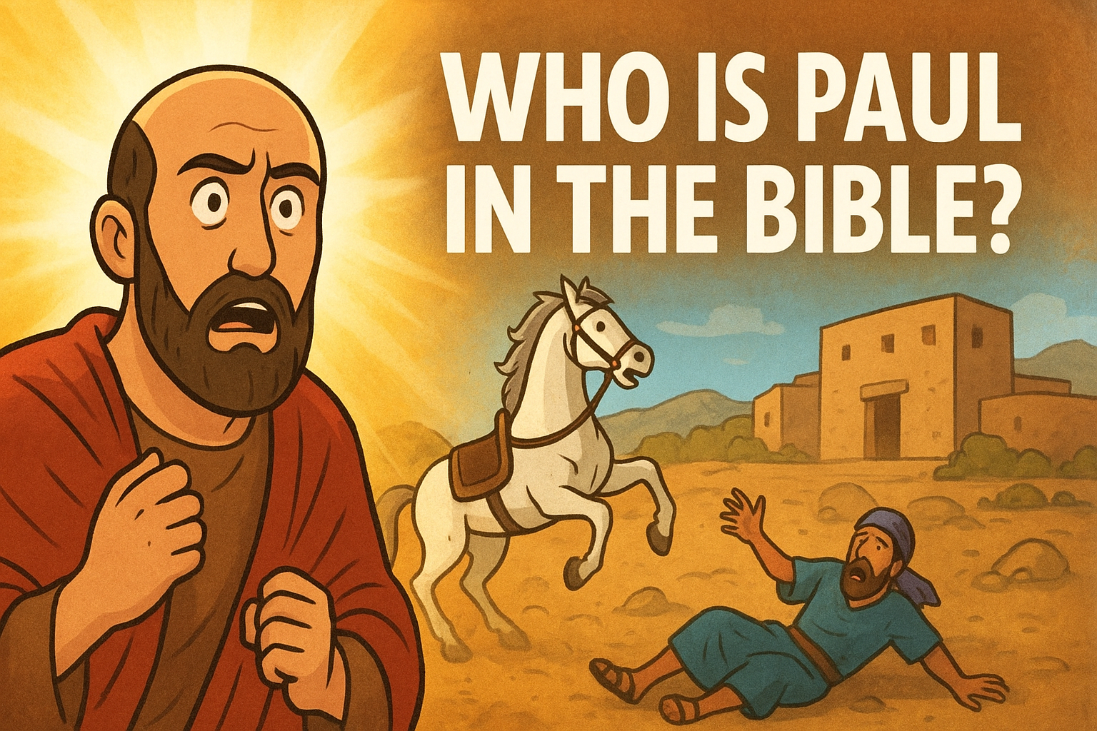 Cartoon illustration representing who is paul in the bible