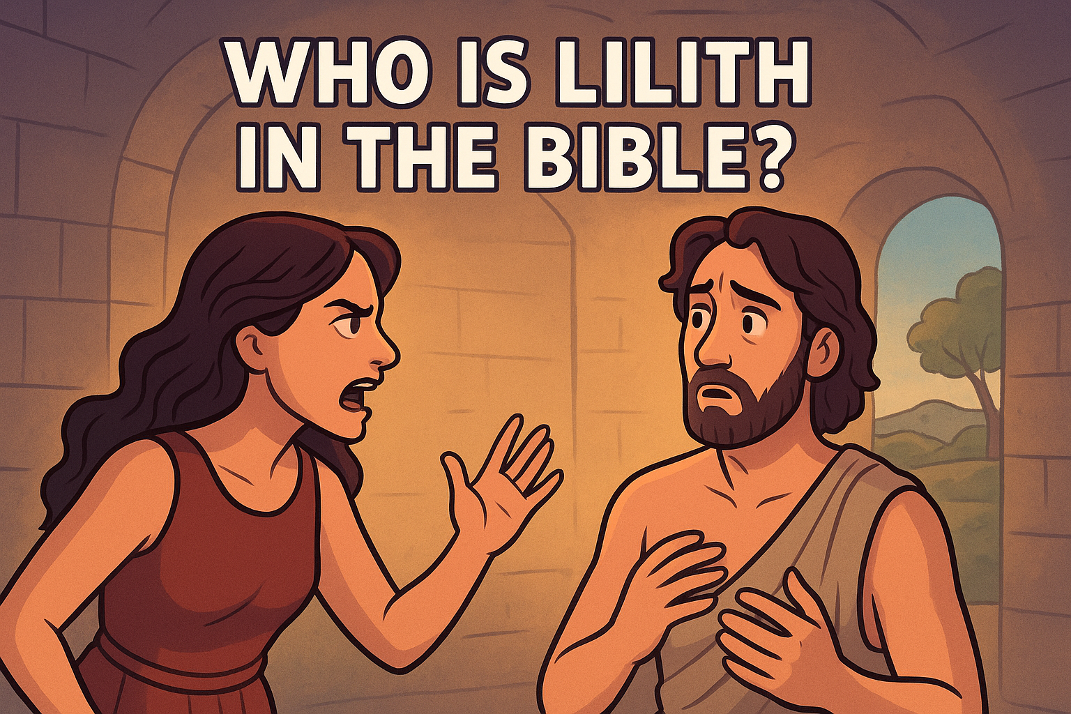 Cartoon illustration representing who is lilith in the bible