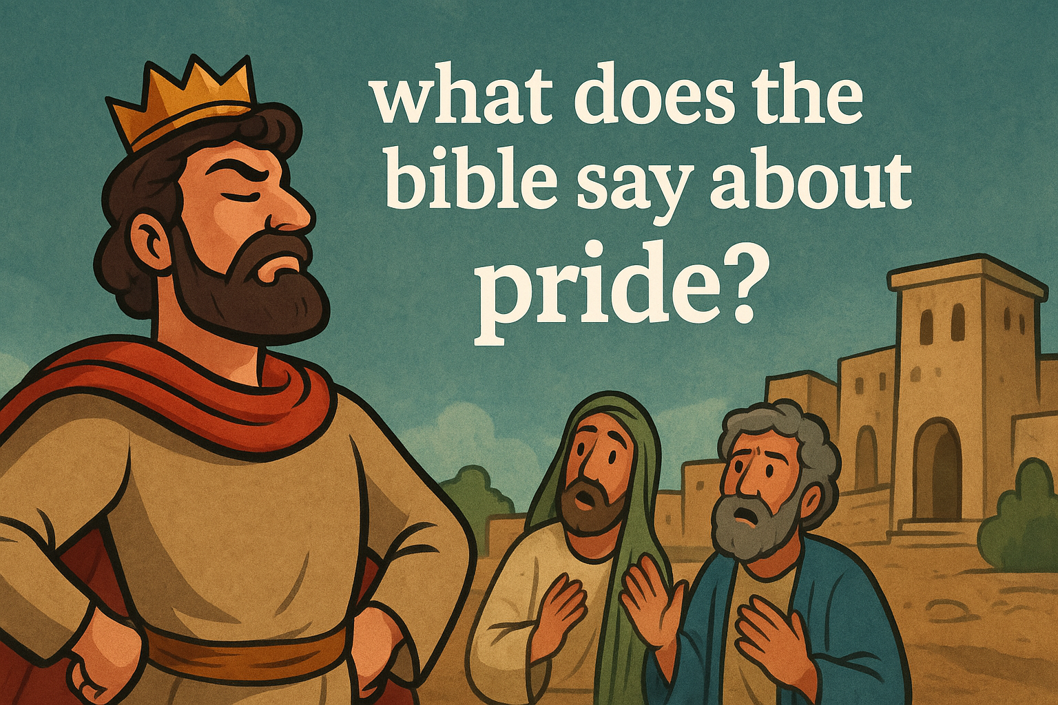 Cartoon illustration representing what does the bible say about pride