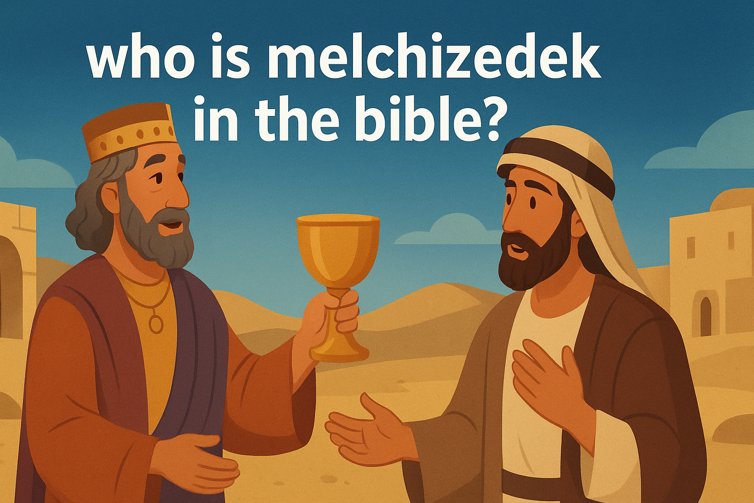 Cartoon illustration representing who is melchizedek in the bible