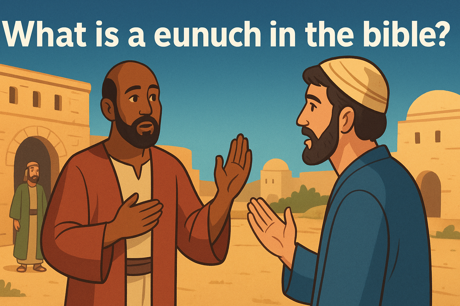Cartoon illustration representing what is a eunuch in the bible