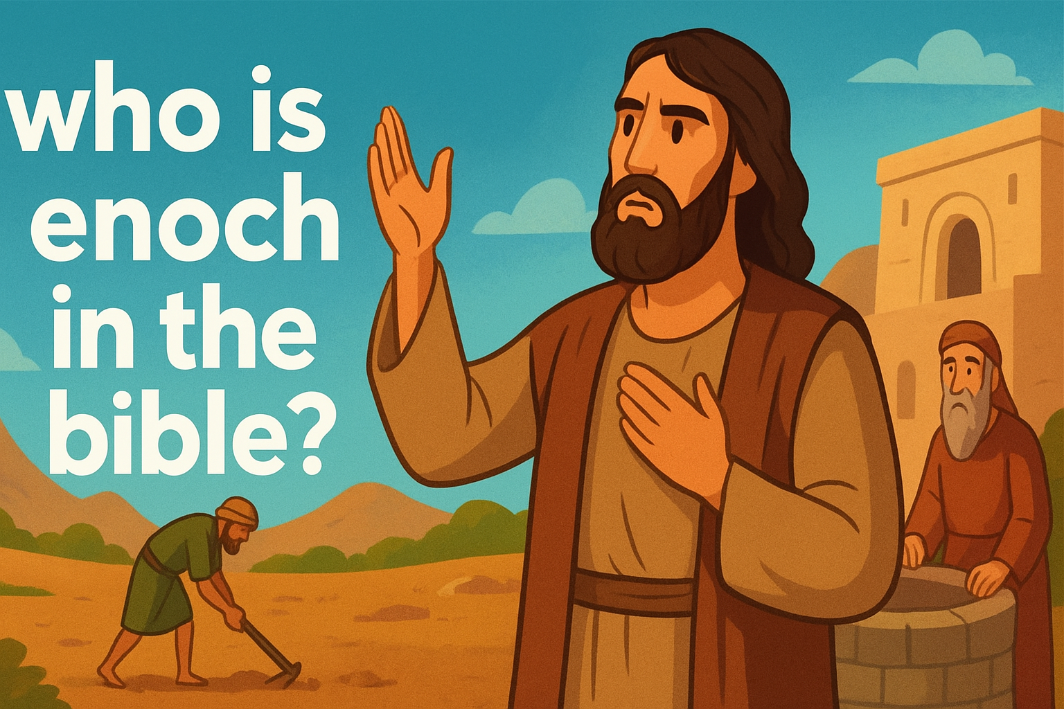 Cartoon illustration representing who is enoch in the bible