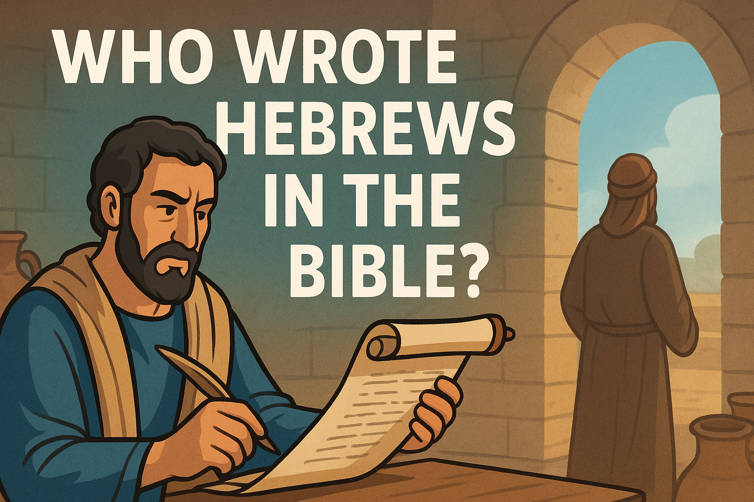 Cartoon illustration representing who wrote hebrews in the bible