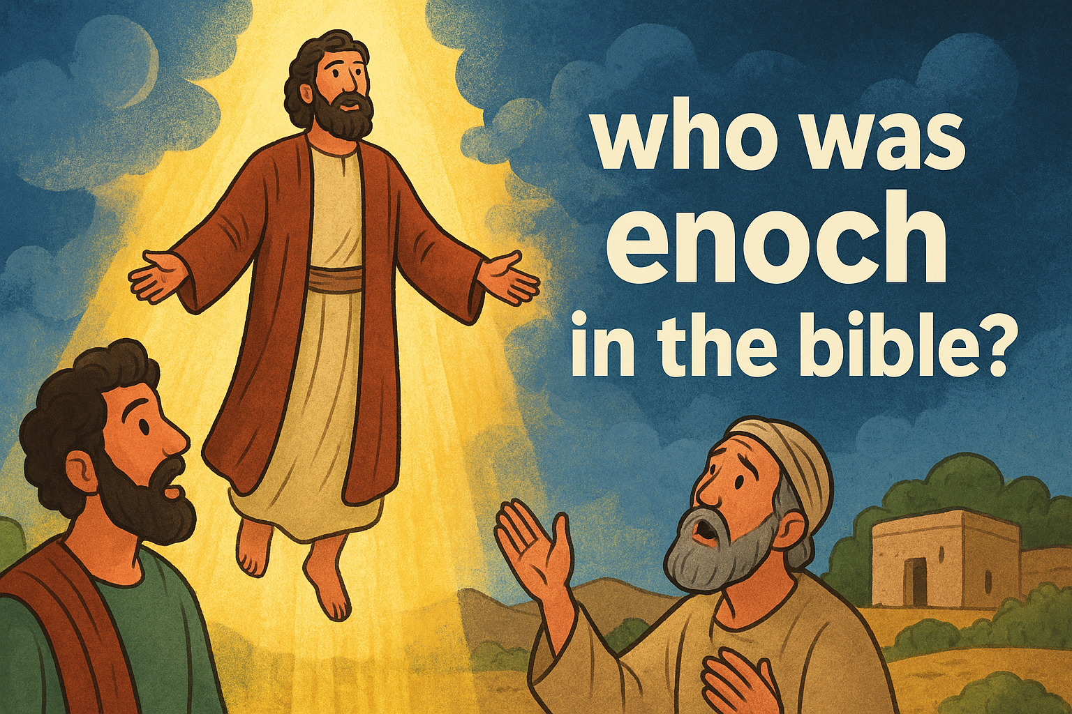 Cartoon illustration representing who was enoch in the bible