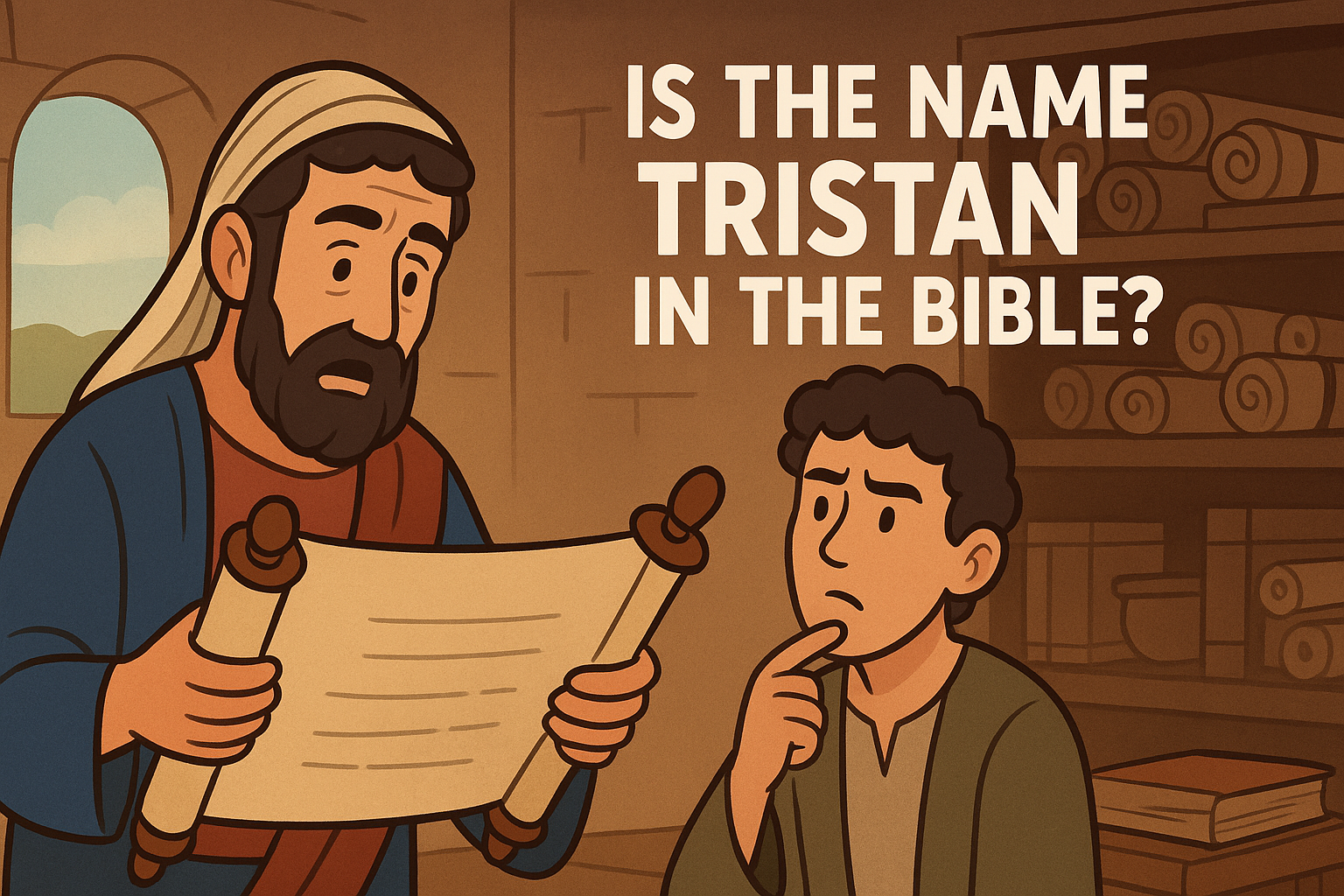 Cartoon illustration representing is the name tristan in the bible