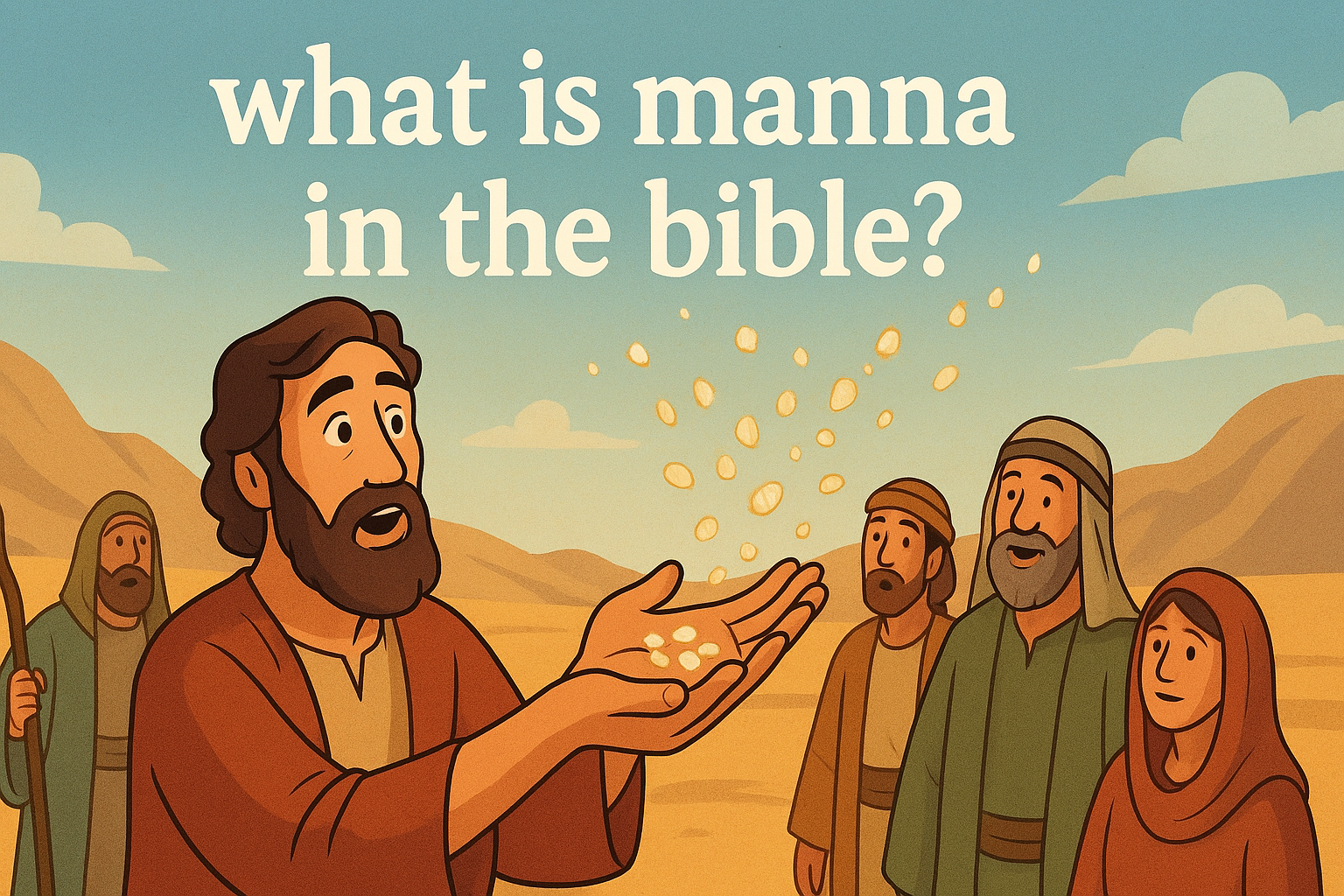 Cartoon illustration representing what is manna in the bible