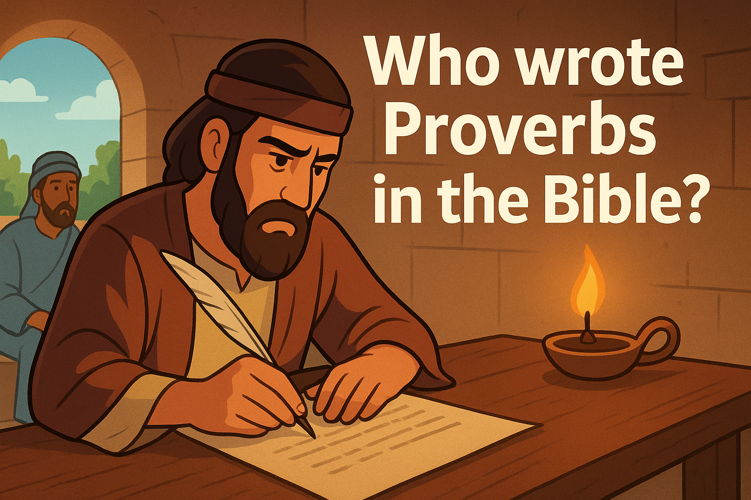 Cartoon illustration representing who wrote proverbs in the bible